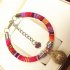 Pet Cat Decorative Collar Ethnic Style Hand woven Cotton Rope Pet Dog Necklace Pet Neck Accessories With Bell red M