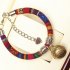 Pet Cat Decorative Collar Ethnic Style Hand woven Cotton Rope Pet Dog Necklace Pet Neck Accessories With Bell red M