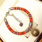 Pet Cat Decorative Collar Ethnic Style Hand-woven Cotton Rope Pet Dog Necklace Pet Neck Accessories With Bell orange M