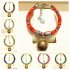 Pet Cat Decorative Collar Ethnic Style Hand woven Cotton Rope Pet Dog Necklace Pet Neck Accessories With Bell red M