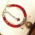 Pet Cat Decorative Collar Ethnic Style Hand woven Cotton Rope Pet Dog Necklace Pet Neck Accessories With Bell red M