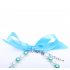 Pet Cat Dog Collar Bling Shimmer Rhinestone Adjustable Female Puppy Bow tie Buckle Pearl Necklace