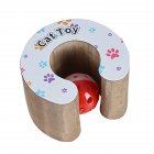 Pet Cat Scratching Board With Ball Grinding Claw Plate Playing Training Exercise Toys Pet Supplies White as shown