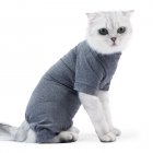 Pet Cat Shedding Suit Full Coverage Pet Recovery Bodysuit After Surgery Alternative Anxiety Calming Shirt gray M