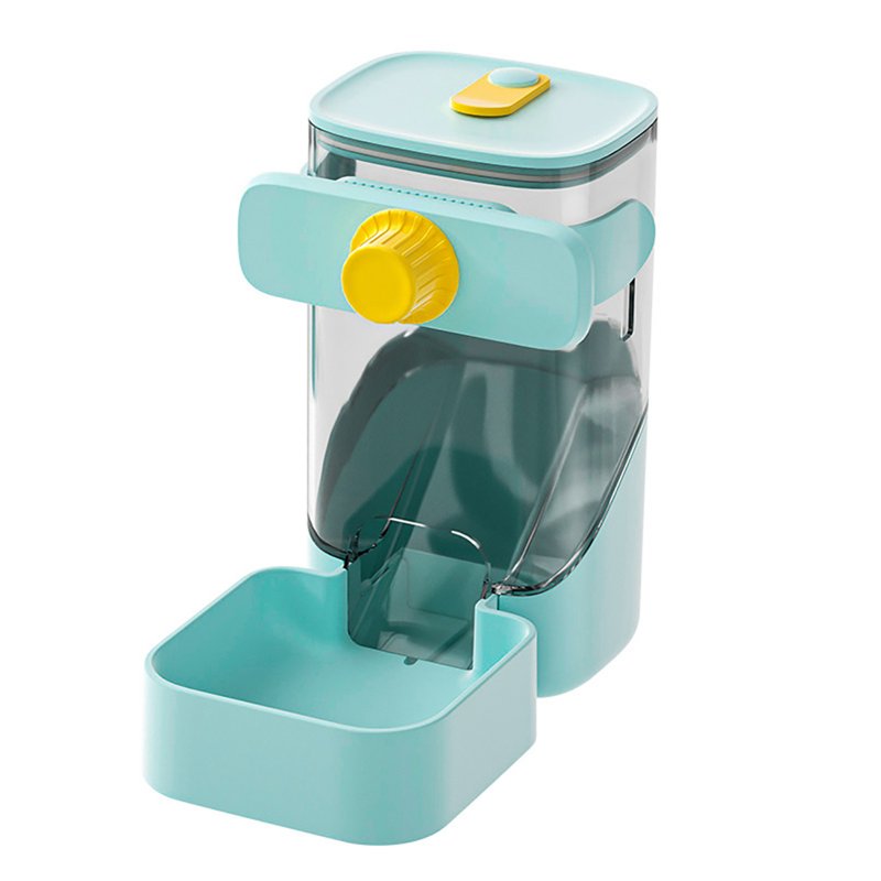 Pet Cats Dogs Drinking Fountain Feeder For Small Pets And Animals Wall Mount Water Feeder Dispenser Large Capacity Pet Cage Hanging Bowl Food Container Hanging water feeder green food (simple)