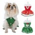 Pet Christmas Dress Elk Santa Print Warm Sequins Skirt Xmas Pet Customes Small Red