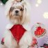 Pet Christmas Dress Elk Santa Print Warm Sequins Skirt Xmas Pet Customes Small Red