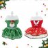 Pet Christmas Dress Elk Santa Print Warm Sequins Skirt Xmas Pet Customes Small Red