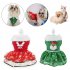Pet Christmas Dress Elk Santa Print Warm Sequins Skirt Xmas Pet Customes Small Red