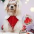Pet Christmas Dress Elk Santa Print Warm Sequins Skirt Xmas Pet Customes Small Red