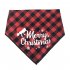 Pet Christmas Hat Plaid Saliva Towel Triangle Scarf Bow Tie triangle hat bow tie set