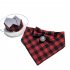 Pet Christmas Hat Plaid Saliva Towel Triangle Scarf Bow Tie Green Plaid Hat Bow Tie Set