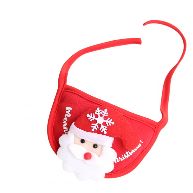 Pet Christmas Hat Saliva Towel Handmade Super Soft Breathable Grooming Gift