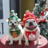 Pet Christmas Hat Saliva Towel Handmade Super Soft Breathable Grooming Gift for Dogs Cats Saliva Towel Red for 7 5kg