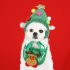 Pet Christmas Hat Saliva Towel Handmade Super Soft Breathable Grooming Gift Green Hat Small