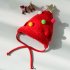 Pet Christmas Hat Saliva Towel Handmade Super Soft Breathable Grooming Gift Red Hat Small