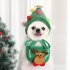 Pet Christmas Hat Saliva Towel Handmade Super Soft Breathable Grooming Gift Green Hat Large