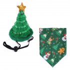 Pet Christmas Hat Triangle Scarf Set Fashion Dress Up Clothes Suitable