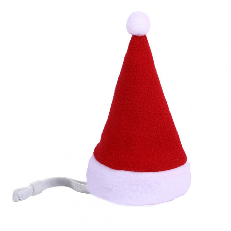 Pet Christmas Hat Velvet Festival Headdress for Cats and Dogs red_free size