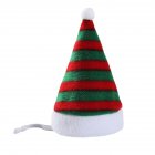 Pet Christmas Hat Velvet Festival Headdress for Cats and Dogs Red and green stripes free size