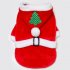 Pet Christmas Hooded Clothing Thicken Warm Plush Coat for Winter Dogs Teddy red L