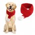 Pet Christmas Knitted Scarf with Fuzzy Pompom Winter Warm Scarf Neck Warmer Bandana Small Red