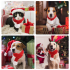 Pet Christmas Knitted Scarf with Fuzzy Pompom Winter Warm Scarf Neck Warmer Bandana Small Red