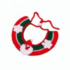 Pet Christmas Knitted Wool Collar Handkerchief With Bells Adjustable Soft Comfortable Plush Dress Up Pet Bandana Bib red M 25-30cm