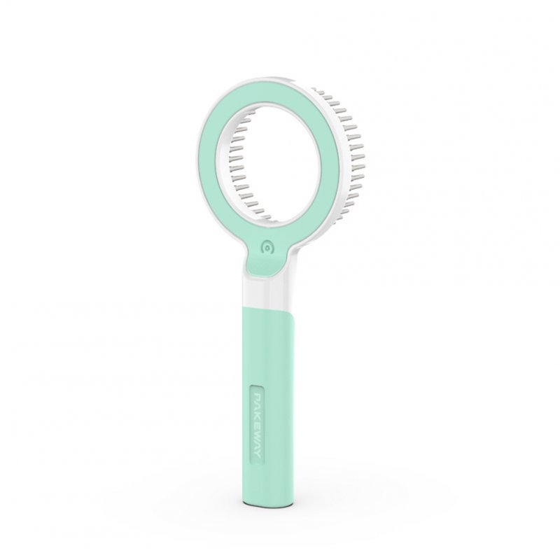 Pet Circular Hollowed One-key Hair  Removal  Grooming  Comb Ergonomically Slip-resistant Handle Sweet Colored Cleaning Brush Green