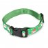 Pet Cloth Printing Collar with Bell for Cat Dogs Teddy Christmas Party Prop Green snowman S