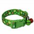 Pet Cloth Printing Collar with Bell for Cat Dogs Teddy Christmas Party Prop Green snowman S