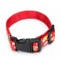 Pet Cloth Printing Collar with Bell for Cat Dogs Teddy Christmas Party Prop Black buckle red gloves S