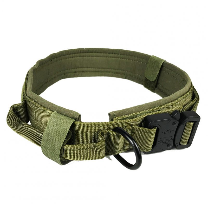 Pet Collar Adjustable Thicken Leash Control D Ring Training Collar for Small Large Dogs green_L