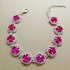 Pet Dog Bling Shiny Necklace Ornament Luxury Crystal Rhinestone Collar For Wedding Accessories rose red M