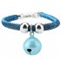 Pet Dog Cat Collar With Bell Adjustable Necklace Multicolor Neck Chain Pet Neck Accessories Pet Supplies Ethnic style  sapphire blue 