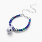 Pet Dog Cat Collar With Bell Adjustable Necklace Multicolor Neck Chain Pet Neck Accessories Pet Supplies Ethnic style (sapphire blue)
