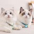 Pet Dog Cat Collar With Bell Adjustable Necklace Multicolor Neck Chain Pet Neck Accessories Pet Supplies White