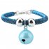 Pet Dog Cat Collar With Bell Adjustable Necklace Multicolor Neck Chain Pet Neck Accessories Pet Supplies pink