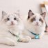 Pet Dog Cat Collar With Bell Adjustable Necklace Multicolor Neck Chain Pet Neck Accessories Pet Supplies pink