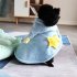 Pet Dog Cat Winter Warm Star Cloak Thickened Drawstring Design Pet Hooded Clothes Large Grey