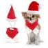 Pet Dog Christmas Scarf Hat Set Soft Winter Neck Warmer Scarf Christmas hat   scarf S