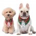 Pet Dog Christmas Triangle Scarf 2 Colors Lace Bow Design Saliva Towel Small Green