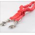 Pet Dog Leash One Drag Two Double End Rope Elastic Buffer Retractable Reflective Dog Rope Dog Collar red