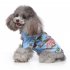 Pet Dog Shirts Clothes Summer Beach Shirt Vest Hawaiian Travel Blouse blue XL