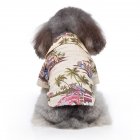 Pet Dog Shirts Clothes Summer Beach Shirt Vest Hawaiian Travel Blouse Beige S
