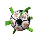 Pet Dog Soccer Toys With Rope Bite-resistant Chewing Toy Outdoor Multifunctional Interactive Training Toys black and white