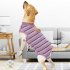 Pet Dog Striped Surgery Recovery Suit Highly Elastic Comfortable Anti licking Alternative Abdominal Wounds Bandages wine red strip XXL