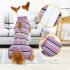 Pet Dog Striped Surgery Recovery Suit Highly Elastic Comfortable Anti licking Alternative Abdominal Wounds Bandages wine red strip XXL