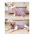 Pet Dog Striped Surgery Recovery Suit Highly Elastic Comfortable Anti licking Alternative Abdominal Wounds Bandages wine red strip XXL