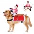 Pet Dog jockey Horse Race Costume Funny Clothes for Halloween Party Decor Red M